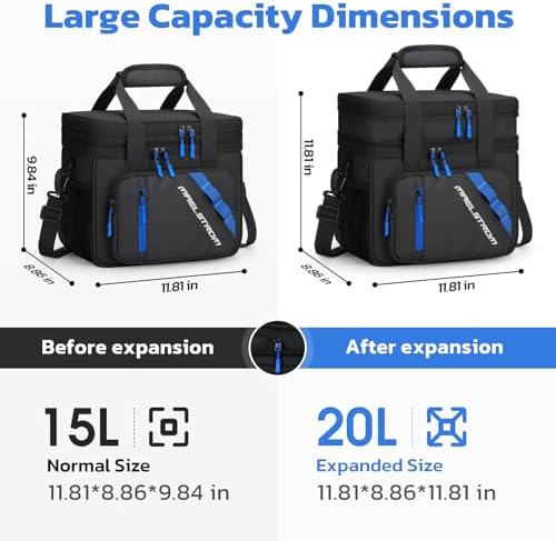 Maelstrom Insulated Lunch Box, 20L Double Deck Cooler Bag for Men Women
