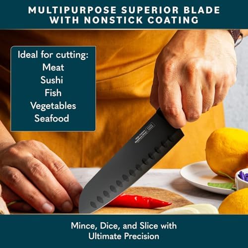 Home Hero Santoku Knife with Sheath - High Carbon Stainless Steel Knife
