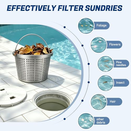 8" Aluminum Pool Skimmer Basket for Pentair U-3,Hayward SP1070 Pool Skimmer