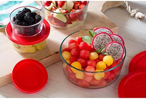 Pyrex Simply Store 1 Cup Single Glass Food Storage Container, Plastic Lid
