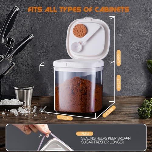 LivLab Mker Airtight Brown Sugar Container with Magnetic Spoon & Keeper