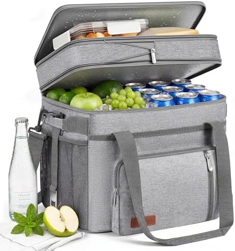MIYCOO Cooler Bag with Expandable Double Deck, 60 Can Leakproof Cooler