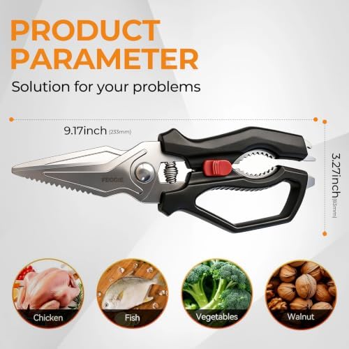 Kitchen Scissors, Heavy Duty Cooking Shears for Poultry, Meat & Bone