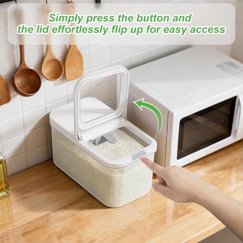 12 Lbs Rice Flour Sugar Storage Containers Dry Food Holder with Flip-up Lid
