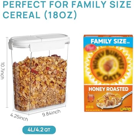 Vtopmart Cereal Containers Set, 3 PCS, 135.2oz/4L