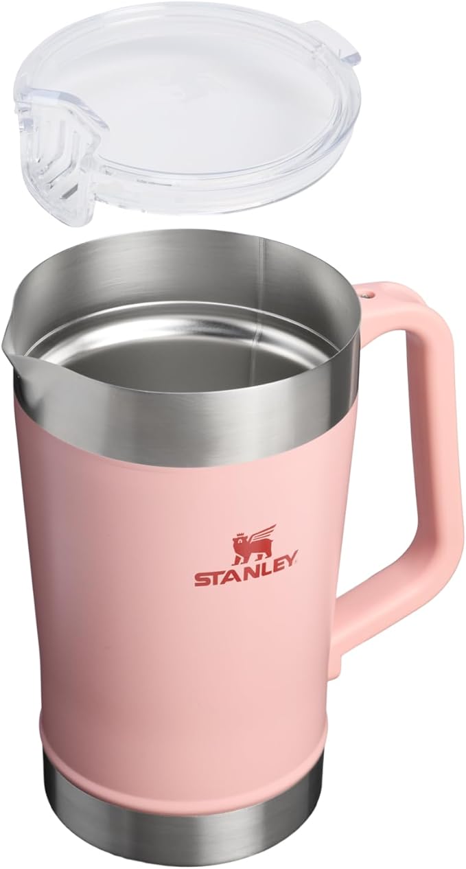 Stanley Stay-Chill Pitcher 64 oz | Cold Water, Beer, and Drink Pitcher with Lid | Large Capacity Durable Beverage Container with Handle | Insulated Stainless Steel | BPA-Free