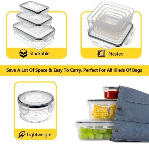 52 PCS Food Storage Containers Set with Airtight Lids (26 Lids &26 Containers) - BPA-Free Plastic Food Container for Kitchen Storage Organization, Salad Fruit Lunch Containers with Labels & Marker