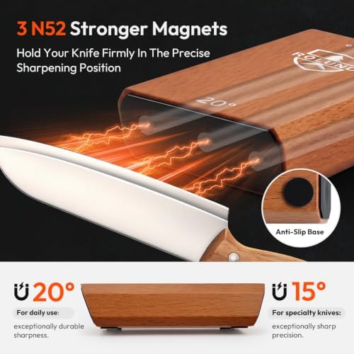 Rolling Knife Sharpener Kit with Diamond & Ceramic Discs, Angles 15° & 20°
