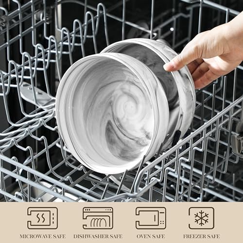 MALACASA Salad Soup Bowls Set of 2, 44 OZ Ceramic Bowls for Kitchen