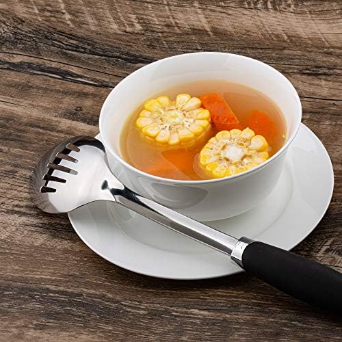 Stainless Steel Slotted Spoon, 12.9-Inch, Black Handle