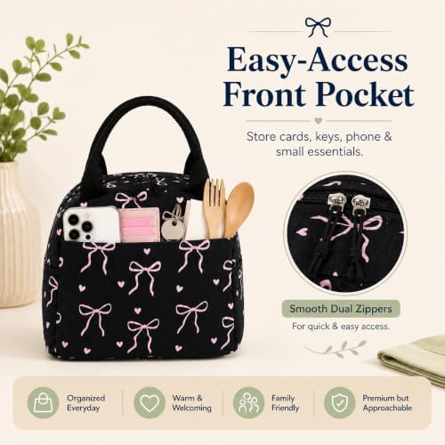Bluboon Lunch Bag for Women Cute Corduroy Lunch Tote Bags with Shoulder Strap Reusable Insulated Lunch Box Large Capacity Reusable Insulated Cooler for Work Picnic or Travel