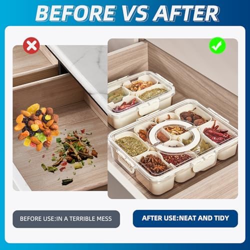 Pure Future 8-Compartment Snackle Box Snack Containers With Handle