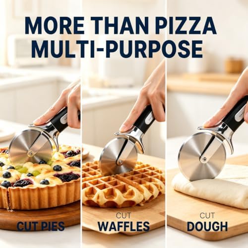Heavy Duty Pizza Cutter Wheel, Stainless Steel Sharp Pizza Slicer
