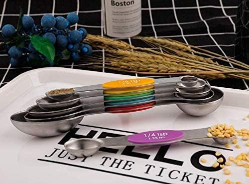 Magnetic Measuring Spoons Set Stainless Steel Dual Sided Measuring Spoons