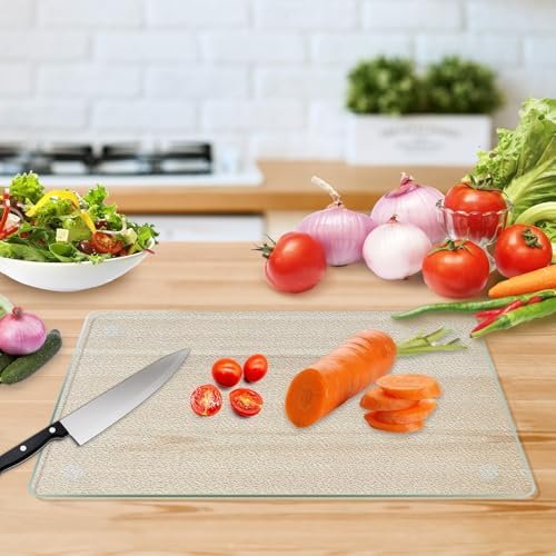 Tempered Glass Cutting Board, 12x16" Glass Cutting Board for Kitchen Counter,Large Size Frosted Glass,with Non-Slip Feet, Scratch Resistant,Heat Resistant
