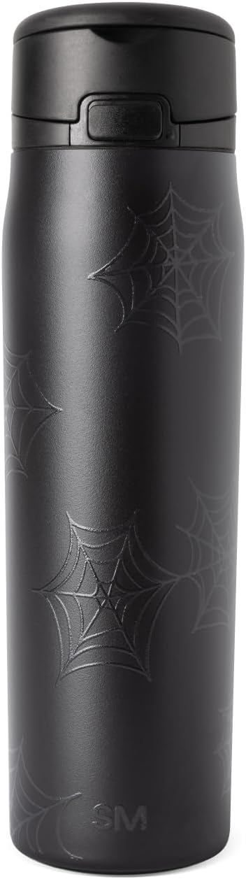 Simple Modern Halloween Mesa Loop Water Bottle with Straw | 24oz Cup Holder Friendly Insulated Stainless Steel Bottles for Travel, Sports and School | Spiderwebs