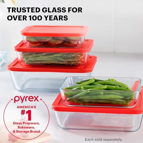 Pyrex Simply Store 11 Cup Glass Food Storage Container, BPA-Free Lid