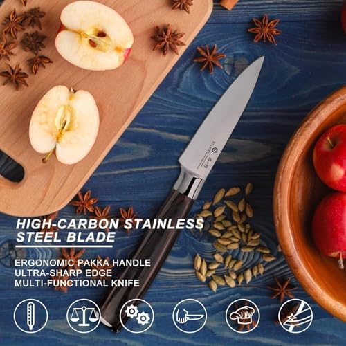 imarku Paring Knife 3.5 Inch, Japanese High Carbon Stainless Steel