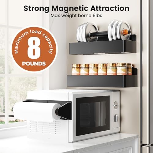 Mystozer Magnetic Spice Rack for Refrigerator Black, 7 Pack