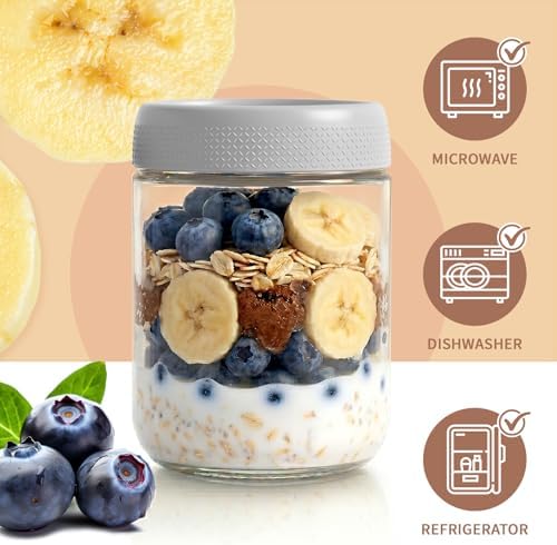 12 Pack Mason Jars 16 oz, Glass Jars, Jar with Lid, Suger Bowls, Grey