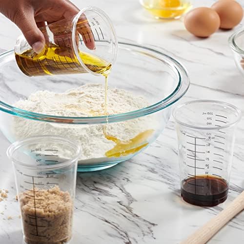 GUSTO 10 oz Clear Plastic Measuring Cups [50 Count] Disposable Multipurpose Cups for Baking, Cooking, Resin & Mixing (Formerly Comfy Package)