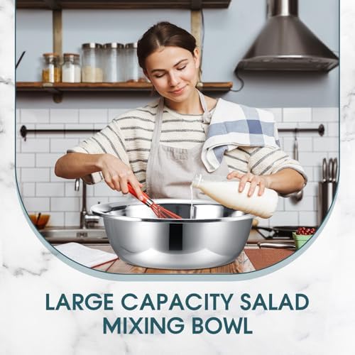 Nuogo 4 Pcs Stainless Steel Mixing Bowls Large for Salad, 24 Inch 30 Qt