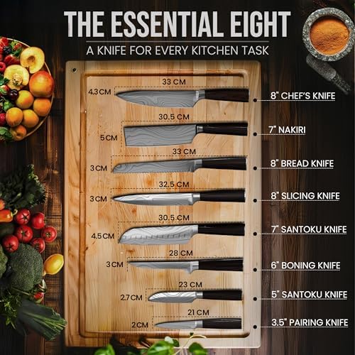 Japanese Kitchen Knife Set with Bag, 20-Piece Professional Chef Knife Set, High Carbon Stainless Steel Knives, Travel Case and Cutting Board, Complete Cooking Set