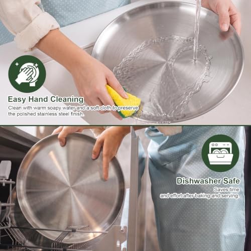 Kirecoo 16" Round Nonstick Stainless Steel Pizza Pan for Oven