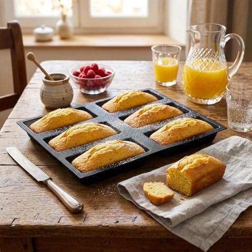 Dioycli Bread Loaf Pan for Baking Silicone Rectangular Bread Pan, 6-Cavity