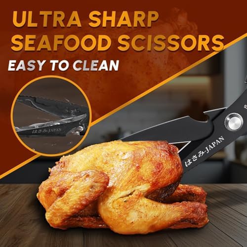 Huusk Kitchen Scissors for Food, Sharp Seafood & Kitchen Shears Set