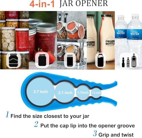 Bloss Jar Opener Can Opener Kitchen Grippers, Multi-use Lid Opener Set