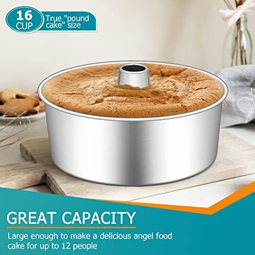 E-far 10-Inch Angel Food Cake Pan, Stainless Steel Tube Pan for Baking