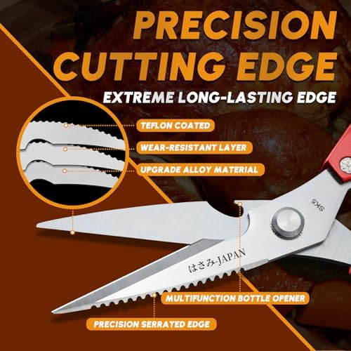 Huusk Kitchen Scissors all Purpose - Japanese Kitchen Shears for Food