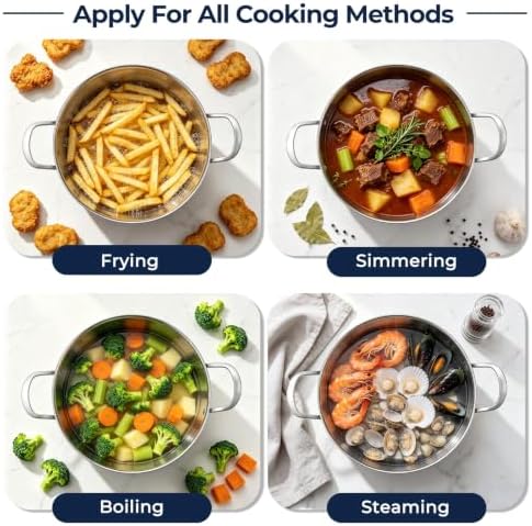 E-far 10QT Stainless Steel Stock Pot with Lid, Induction Cooking Pot