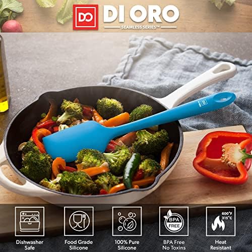 DI ORO Large Silicone Spatula - 600F Heat Resistant, Blue