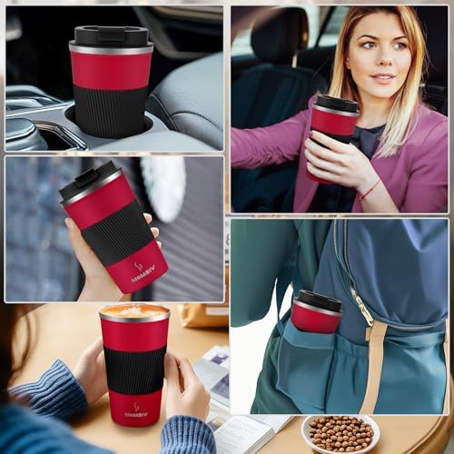 MOMSIV 17oz Travel Coffee Mug, Insulated Coffee Cup with Leakproof Lid