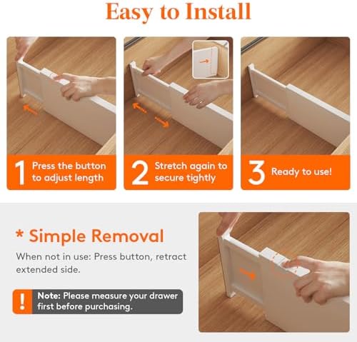 Lifewit 6" Tall Upgrade Drawer Dividers, Adjustable Deep Drawer Organizer