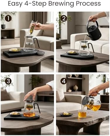 ZENS Echanted Teapot with Infuser for Loose Tea, 27oz Magnetic Teapot