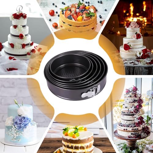 Springform Cake Pan, Cake Pan with 6 Different Size (7,8,9,9.5,10.2,11inch), Cake Molds for Baking with Removable Bottom, Non-Stick Bakeware for Effortless Baking and Easy Release