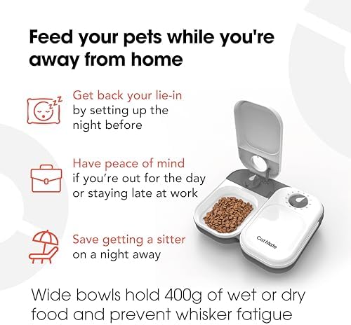 Cat Mate C200 Automatic 2 Meal Pet Feeder with Timer for Cats & Small Dogs