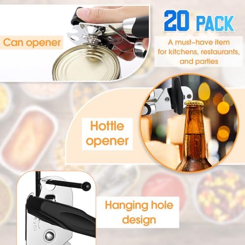 Gisafai 20 Pcs Manual Can Opener Bulk Sharp Blade Smooth Edge Handheld Tool