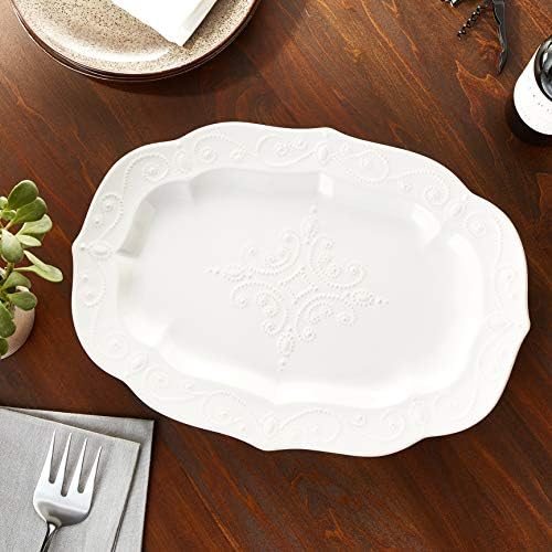 Lenox French Perle White Large Stoneware Serving Platter