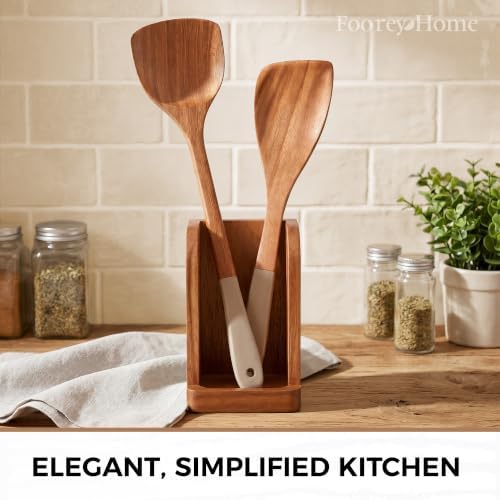 2Pcs Wooden Spatula for Cooking Kitchen Long Handle Spatula Set for Mother
