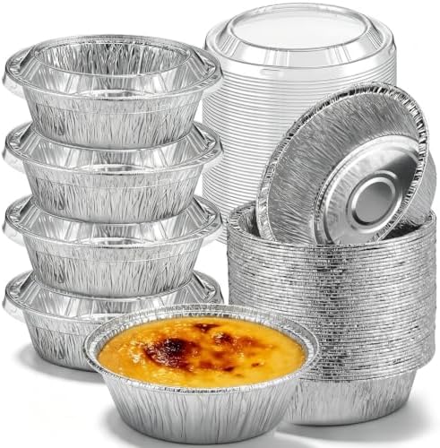 Thenshop 50 Pcs 6 Inch Mini Pie Tins with Lids Disposable Pie Pans
