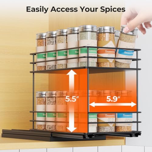 Mystozer Pull Out Spice Rack Organizer for Cabinet, Slide Out Spice Racks