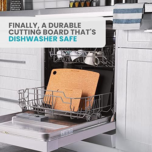 Dishwasher Safe Cutting Board - Extra Large Non Plastic Wood Composite Cutting Board for Kitchen, Thin Lightweight Wood Fiber Chopping Board, Heat Resistant up to 350°F, Knife Friendly, 18 x 12 Inch