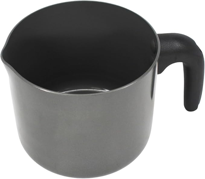 IMUSA 1.3 Qt Ceramic NonStick Milk Pot with Pour Spout – PFAS Free Aluminum Saucepan for Coffee, Sauces, Soups, Stews, Hot Beverages – Gray Finish