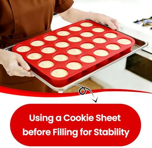 CAKETIME Silicone Mini Muffin Pan 3 Pack 24 Cups Nonstick Mini Cupcake Pan for Baking Muffins Cupcakes Egg Bites Fat Bombs