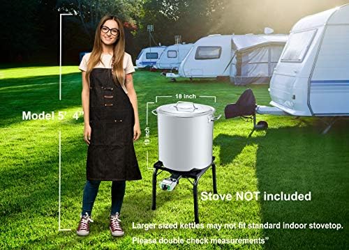 CONCORD Stainless Steel Stock Pot w/Steamer Basket. Cookware great for boiling and steaming (80 Quart)