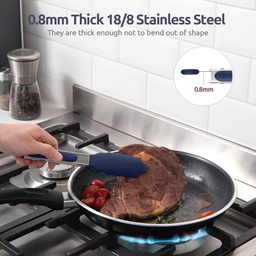 U-Taste Kitchen Tong for Cooking, 480ºF Heat-Resistant, 7in/Midnight Blue